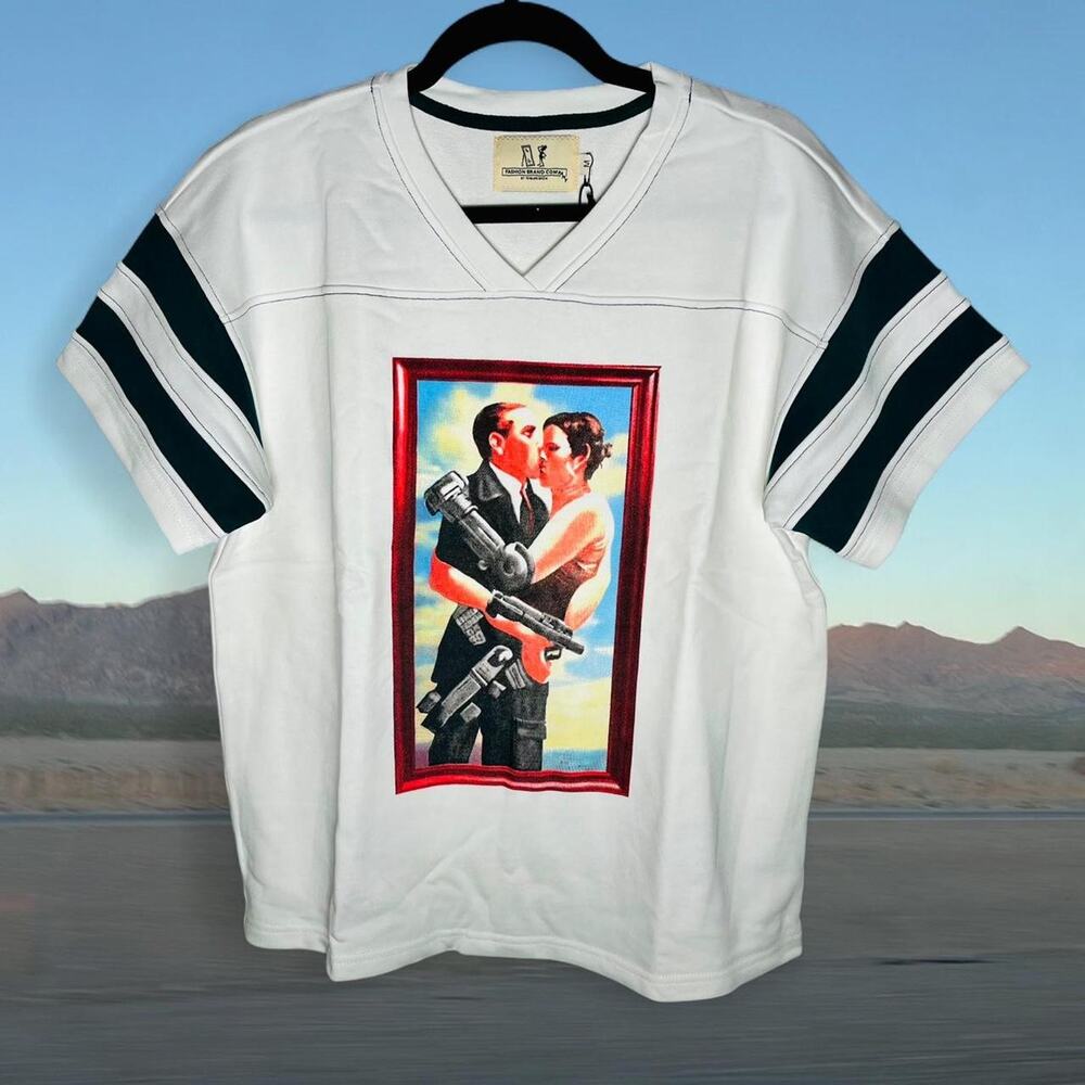 Fashion Brand Company FBC Unisex Lover’s Football Thick T Shirt MEDIUM NWT New